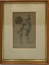 The estate of Peter & Joy Evans of Whiteway, Stroud - 19th Century School - portrait of a nude bo