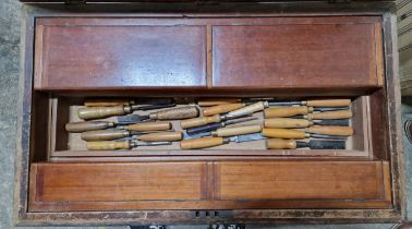 The estate of Peter & Joy Evans of Whiteway, Stroud - Peter Evans pine tool chest, the interior wi