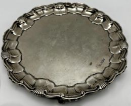 Late Victorian Mappin & Webb silver salver, with scallop and shell border, Sheffield 1896, 20cm
