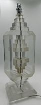 Karl Springer (1931-1991, German) - Magnificent mid century Lucite table lamp of graduated stacking