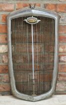 Vintage Wolseley chrome radiator grill, 77cm high x 45cm wide