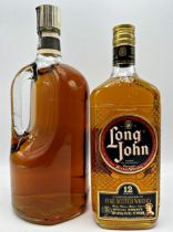 Vintage half gallon bottle of Teachers whiskey with a further bottle of Long John whiskey (2)