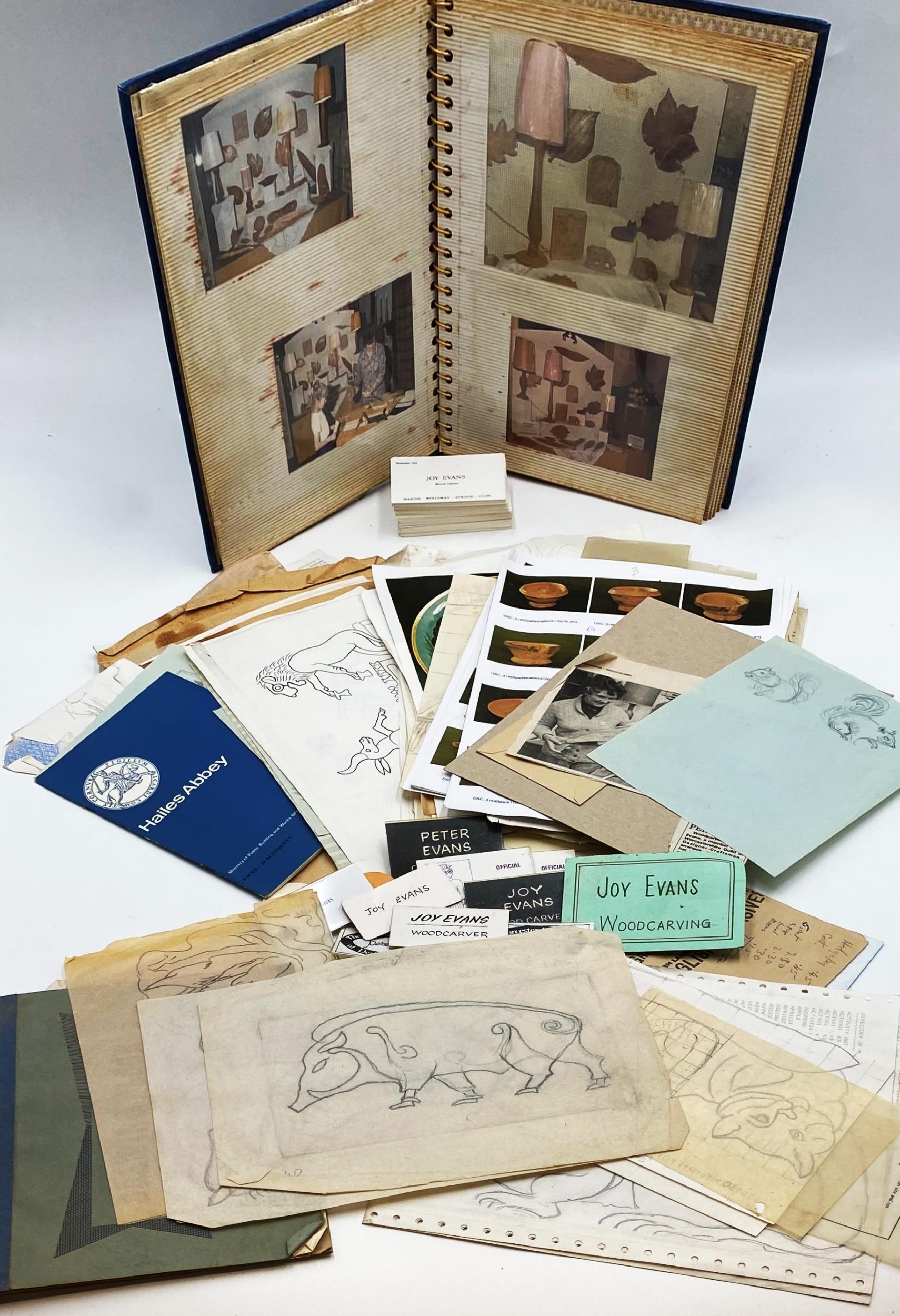 The estate of Peter & Joy Evans of Whiteway, Stroud - Collection of workshop drawings and sketches