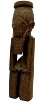 Tribal interest- carved hardwood standing figure, 34cm high