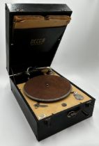 Decca 50 portable gramophone with a collection of 78s