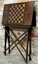 Charles Allen Jones - Hatherley Patent folding easel games table, in the campaign manner,