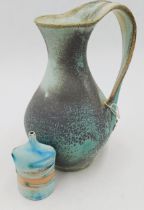 The estate of Peter & Joy Evans of Whiteway, Stroud - A studio pottery pitcher by Mary Kenny of Weo