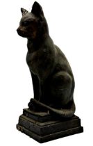 Plaster model of a seated cat, 32cm high