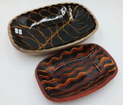 The estate of Peter & Joy Evans of Whiteway, Stroud - Two Studio pottery Slipware dishes. (2) The f