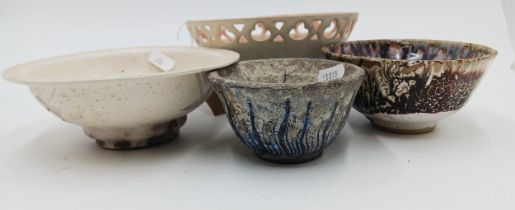 The estate of Peter & Joy Evans of Whiteway, Stroud- A Collection of four Studio pottery bowls, Inc