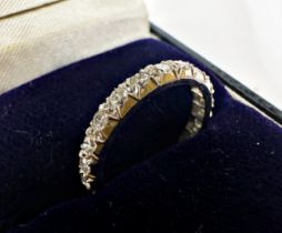 18ct white gold diamond eternity ring, size J, 3g