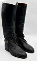 Pair of 1920s English leather riding boots.