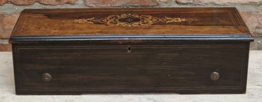 Late 19th century Etouffoirs en Acier soit a Spiraux music box, playing 10 airs, boxwood inlaid