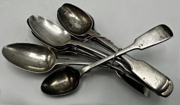 Ten various 19th century silver fiddle teaspoons, 6.5oz approx