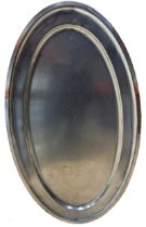 Massive French silver plated oval plater, 100 x 57cm