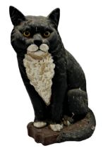 Cast iron doorstop in the form of a seated cat, H 32cm