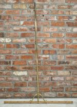 Edwardian drapers measure, 1 metre boxwood block on a long brass pole, 162cm long