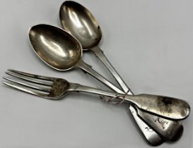 William IV provincial silver fiddle table spoon, maker William Henry Lamport, Exeter 1835, with