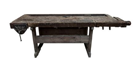 The estate of Peter & Joy Evans of Whiteway, Stroud- Peter Evans's joiners work bench, 2.3m long