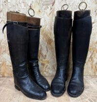 Two good pairs of vintage leather riding boots, one with trees for 'Jackson' of London the others '
