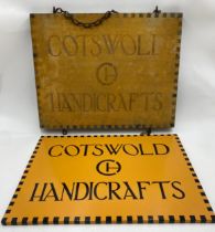 The estate of Peter & Joy Evans of Whiteway, Stroud - 'Cotswolds Handicrafts' hand painted twin sid