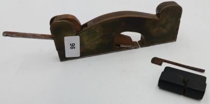The estate of Peter & Joy Evans of Whiteway, Stroud - 3/4 shoulder plane in brass with steel sole a
