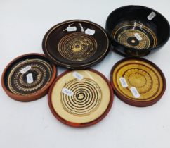 The estate of Peter & Joy Evans of Whiteway, Stroud- A collection of slipware dishes with Winchcomb