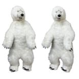 Large pair of large Hansa plush Polar Bears, 143cm high