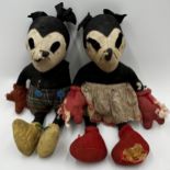 Two early Mickey and Minnie Mouse stuffed toys