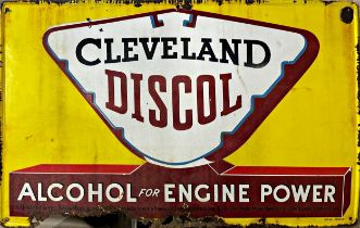 Advertising - Cleveland Discol, large enamel sign, yellow ground, 76 x 123cm