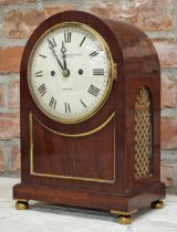 Good quality Goldsmith and Silversmith Co of London twin fusee mantle clock, mahogany lancet case