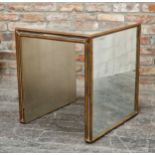 Julian Chichester mirrored occasional or coffee table with gilt and gesso framework, 65 x 60cm