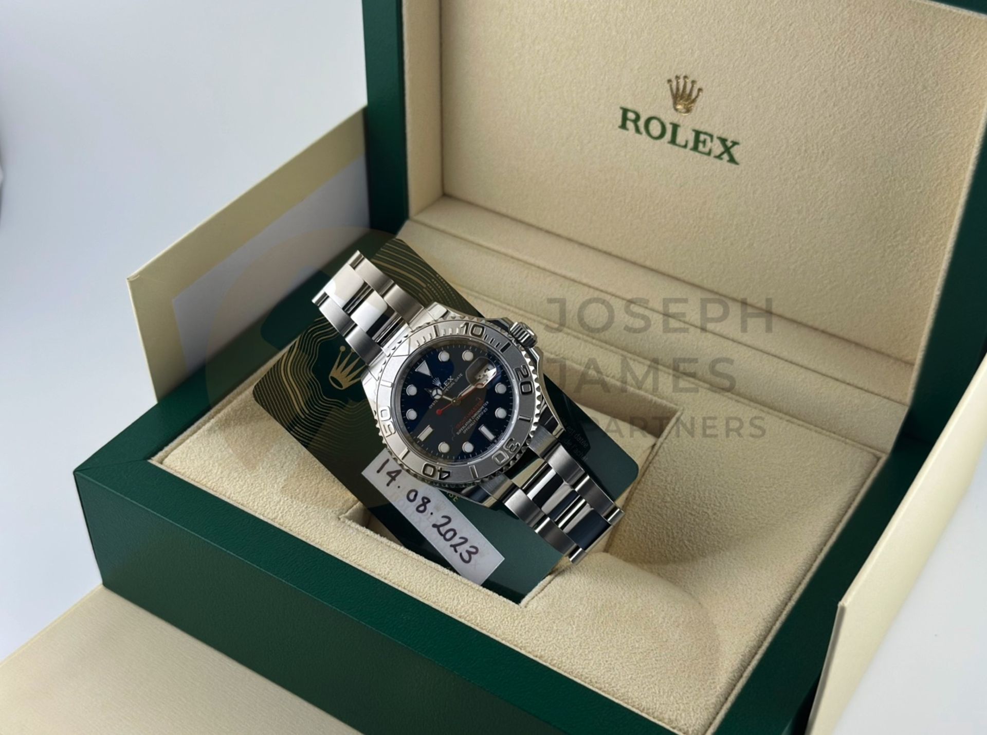 (ON SALE) ROLEX YACHT-MASTER *40MM PLATINUM & OYSTER STEEL* (AUGUST 2023 -UNWORN) *BRIGHT BLUE DIAL* - Image 47 of 48