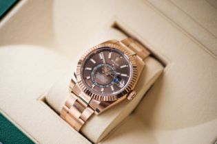 (Reserve Met) ROLEX SKY-DWELLER EVEROSE GOLD WITH CHOCOLATE DAIL (DECEMBER 2022) *BEAT THE WAIT*