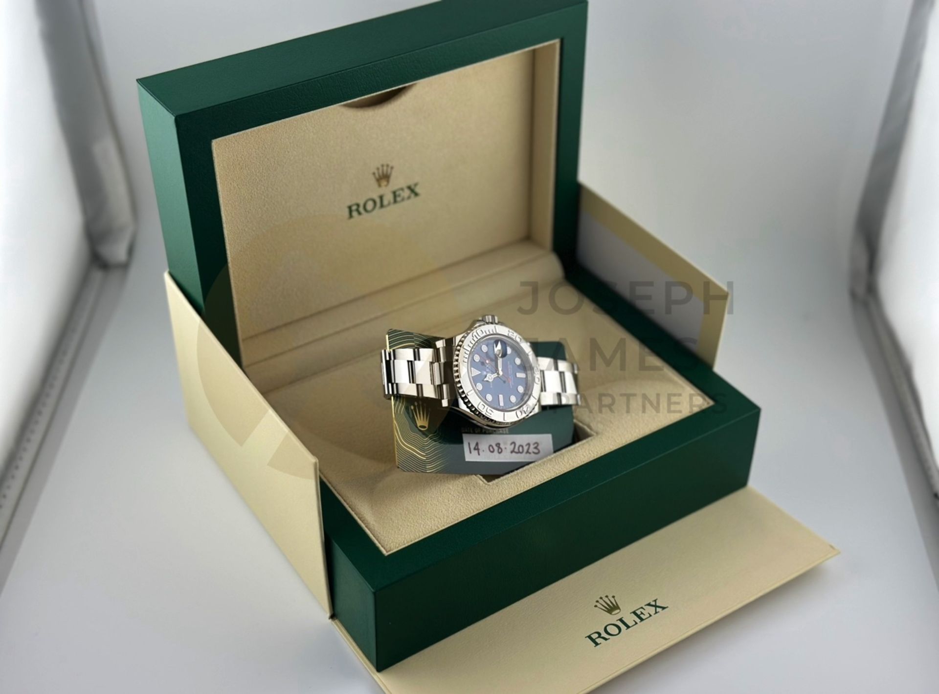 (ON SALE) ROLEX YACHT-MASTER *40MM PLATINUM & OYSTER STEEL* (AUGUST 2023 -UNWORN) *BRIGHT BLUE DIAL* - Image 44 of 48
