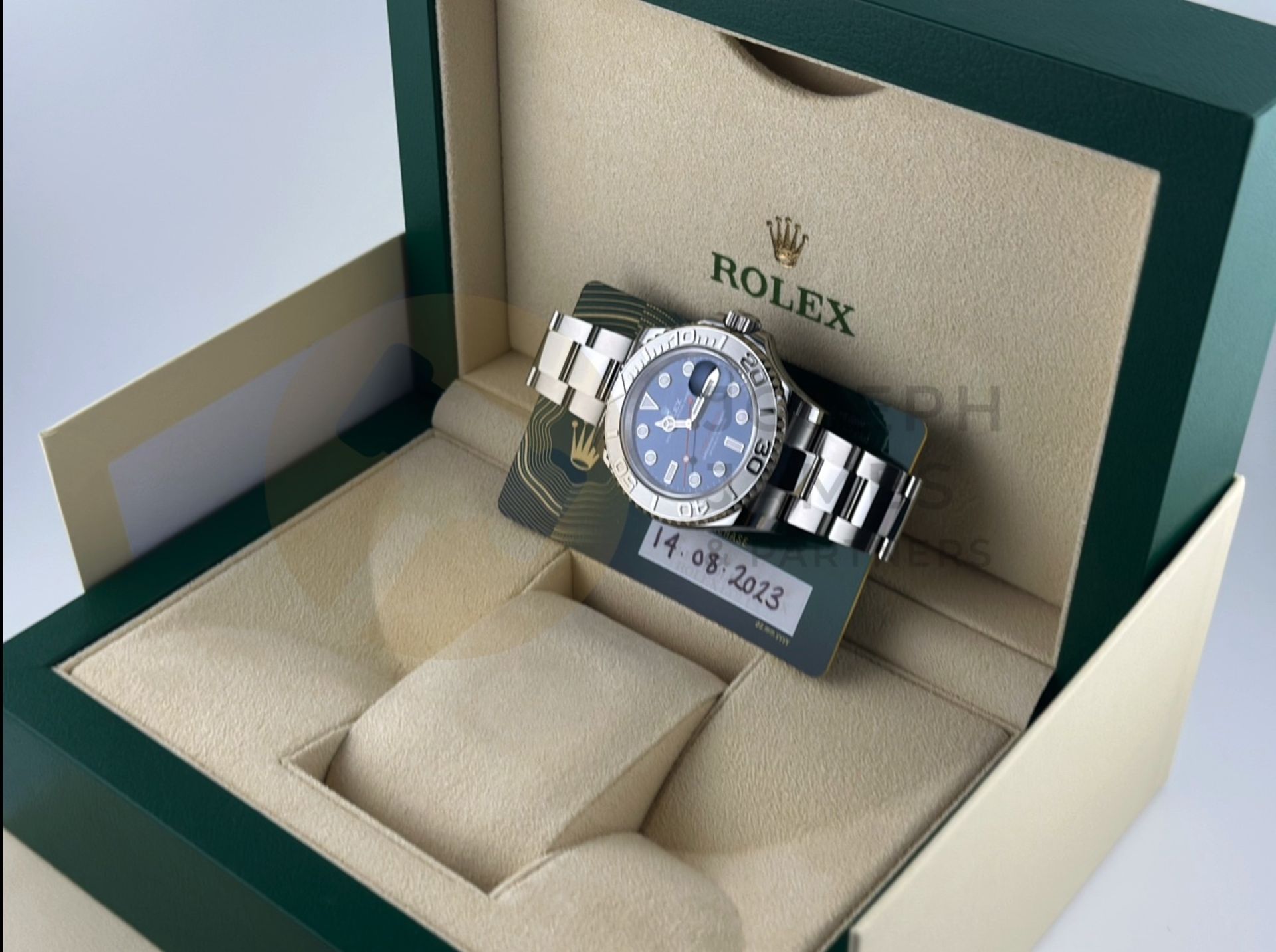 (ON SALE) ROLEX YACHT-MASTER *40MM PLATINUM & OYSTER STEEL* (AUGUST 2023 -UNWORN) *BRIGHT BLUE DIAL* - Image 41 of 48