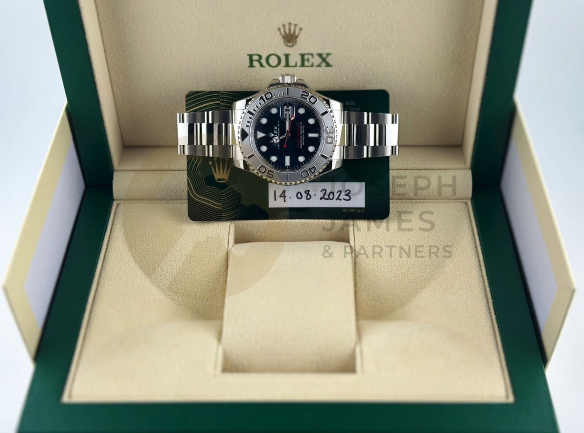 (ON SALE) ROLEX YACHT-MASTER *40MM PLATINUM & OYSTER STEEL* (AUGUST 2023 -UNWORN) *BRIGHT BLUE DIAL* - Image 35 of 48