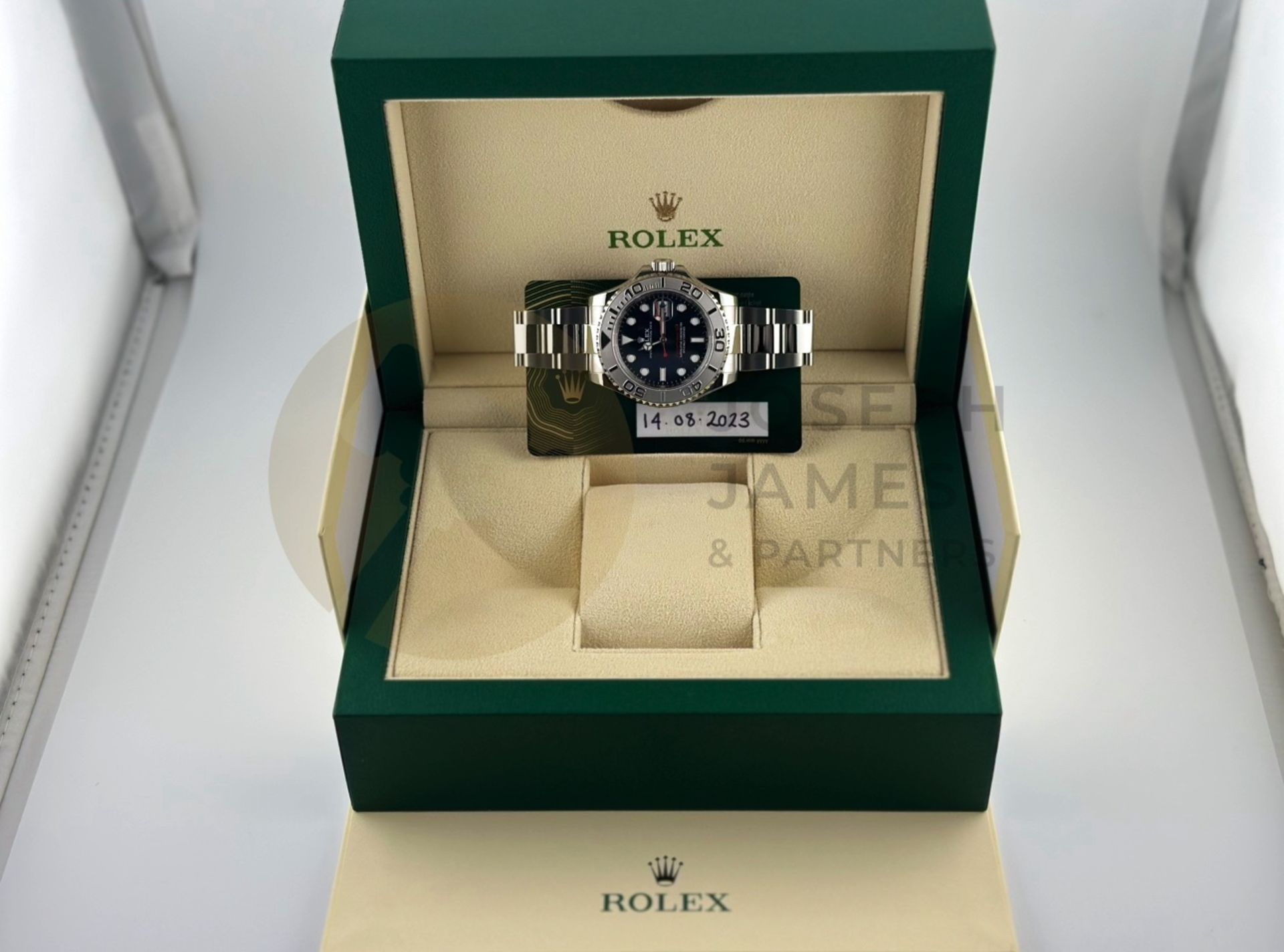 (ON SALE) ROLEX YACHT-MASTER *40MM PLATINUM & OYSTER STEEL* (AUGUST 2023 -UNWORN) *BRIGHT BLUE DIAL* - Image 34 of 48