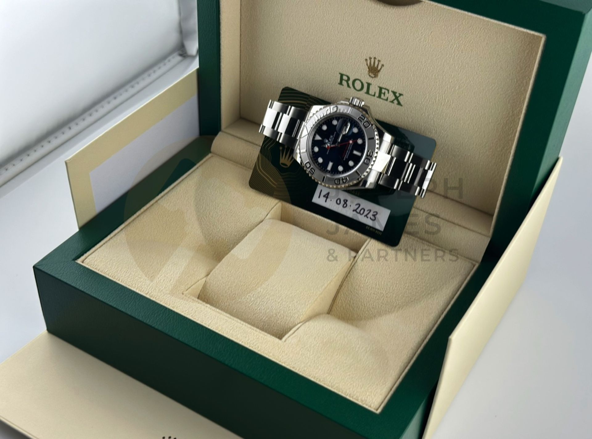 (ON SALE) ROLEX YACHT-MASTER *40MM PLATINUM & OYSTER STEEL* (AUGUST 2023 -UNWORN) *BRIGHT BLUE DIAL* - Image 37 of 48