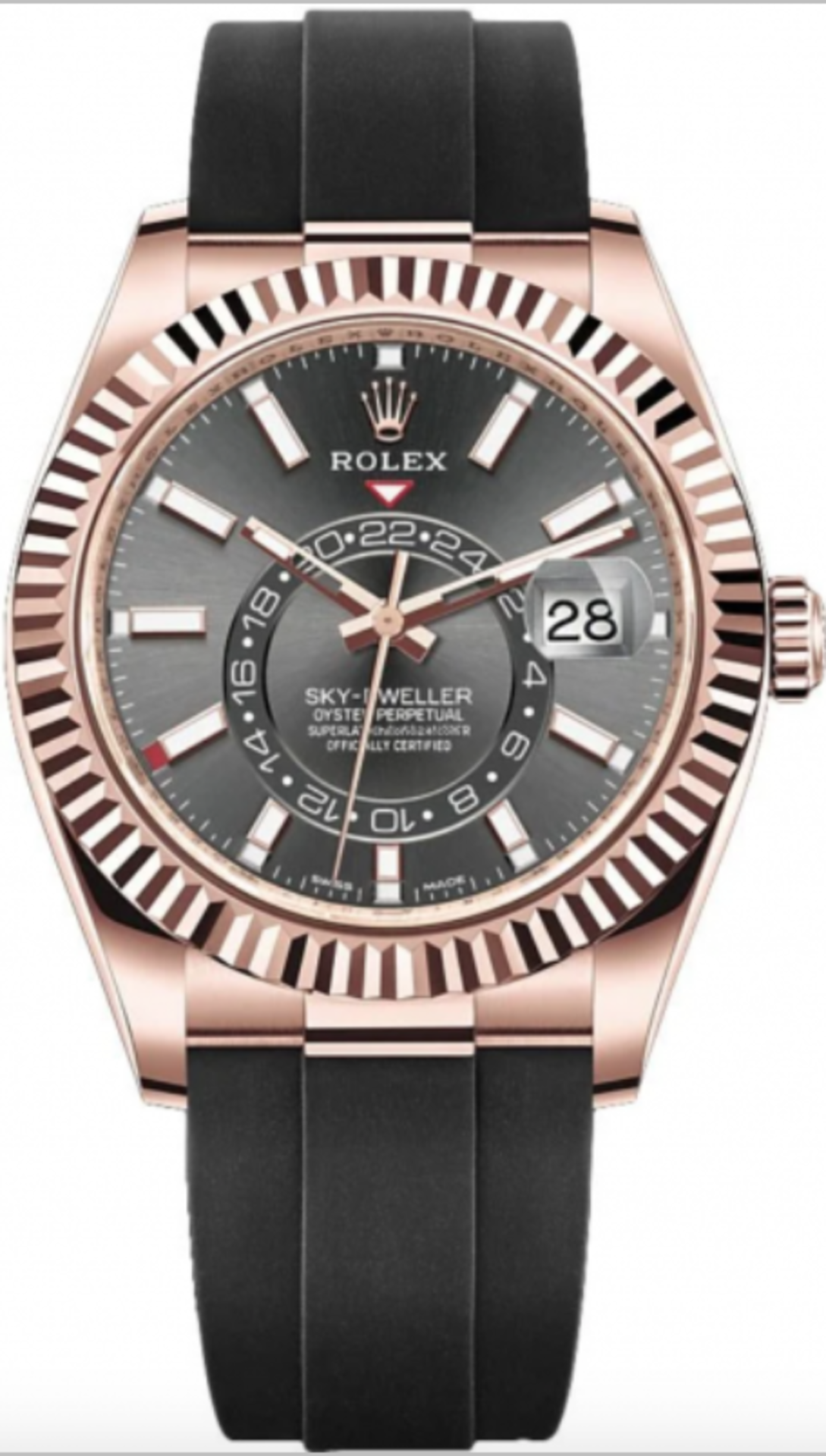 ROLEX SKY-DWELLER 42mm "EVEROSE GOLD" ON OYSTER-FLEX BRACLET (APRIL 2023) NEW - UNWORN - WOW