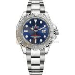 ROLEX YACHT-MASTER *40MM PLATINUM & OYSTER STEEL* (2022) *BRIGHT BLUE DIAL* (BEAT THE WAIT)