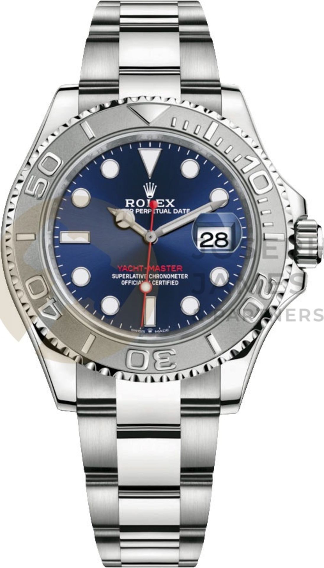 ROLEX YACHT-MASTER *40MM PLATINUM & OYSTER STEEL* (2022) *BRIGHT BLUE DIAL* (BEAT THE WAIT)