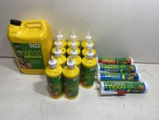 16 x Various Bottles / Tubes Of Everbuild Wood Adhesive - See Description