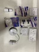 95 x Various Electrical Fittings Including Sockets, Plates , Light Sockets Etc - See Photos