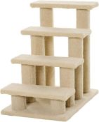 PawHut Dog Steps for Bed 4 Step Pet Stairs for Sofa Dog Cat Climb Ladder 63x43x60 cm Light Brown