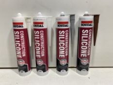 234 x 290ml Tubes Of Various Coloured Soudal Construction Silicone - See Description