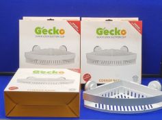 4 x Gecko Quick Lock Suction Cup White Corner Rack