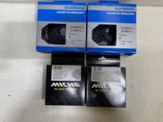 4 x Various Shimano / Miche Bike Cassettes - See Description
