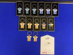 13 x Various Cycling Jersey Key Rings As Seen In Photos