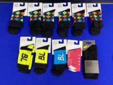 11 x Pairs Of Various Cycling Socks *Sizes Are Shown On Pictures*
